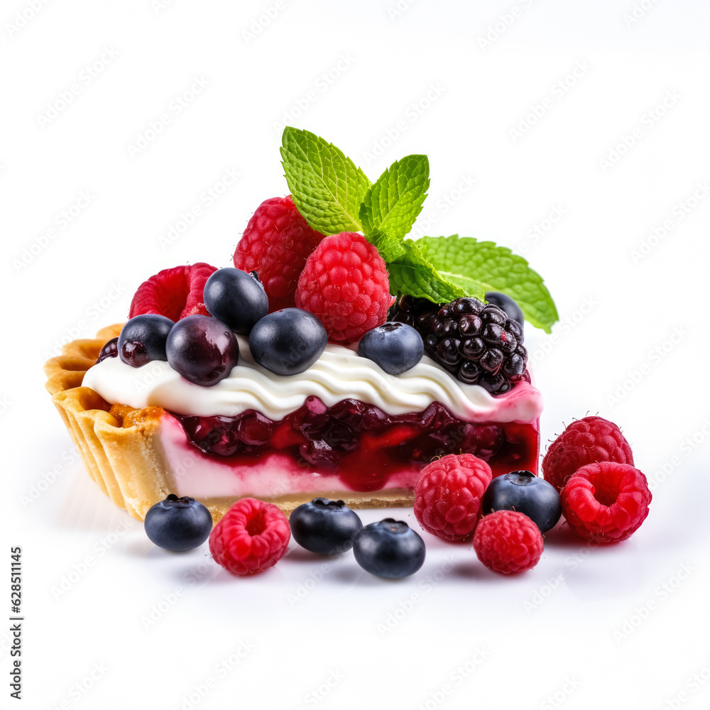 Delicious Berry Pie isolated on white background Delicious Berry Pie isolated on white background