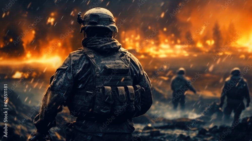 Soldier on war in the city, Military special forces on a mission. Soldier on war in the city, Military special forces on a mission.