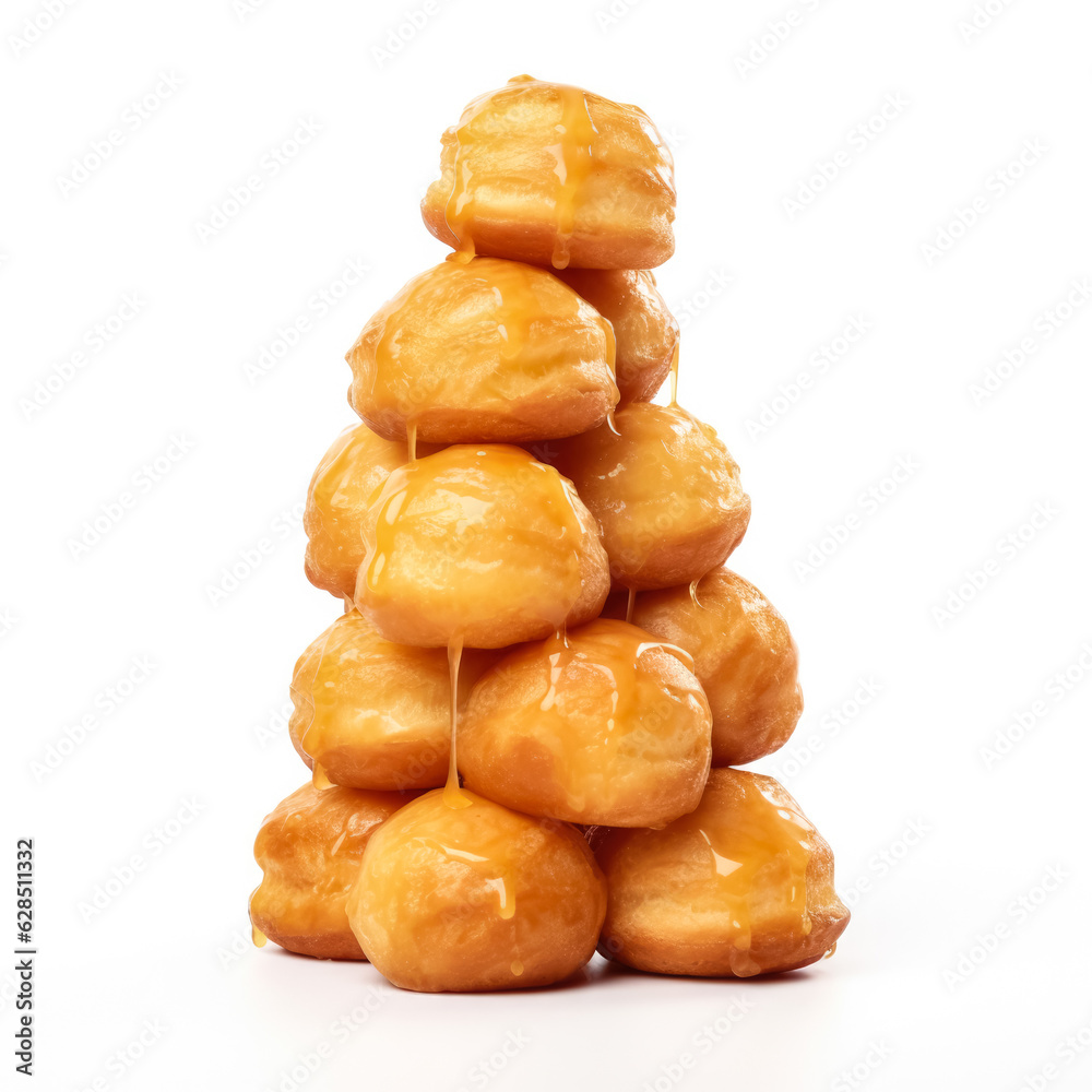 Delicious Croquembouche isolated on white background Delicious Croquembouche isolated on white background