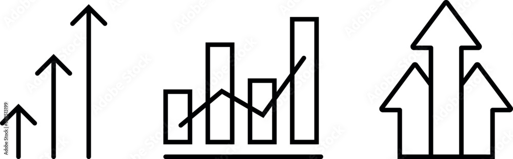 Vector line icons collection of growth. Vector outline pictogram icons. Vector line icons collection of growth. Vector outline pictogram icons.