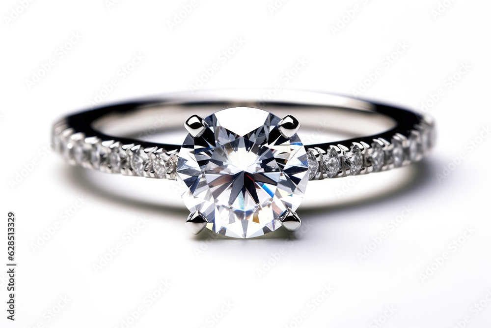 Diamond Ripng With White Background. Generative AI Diamond Ripng With White Background. Generative AI