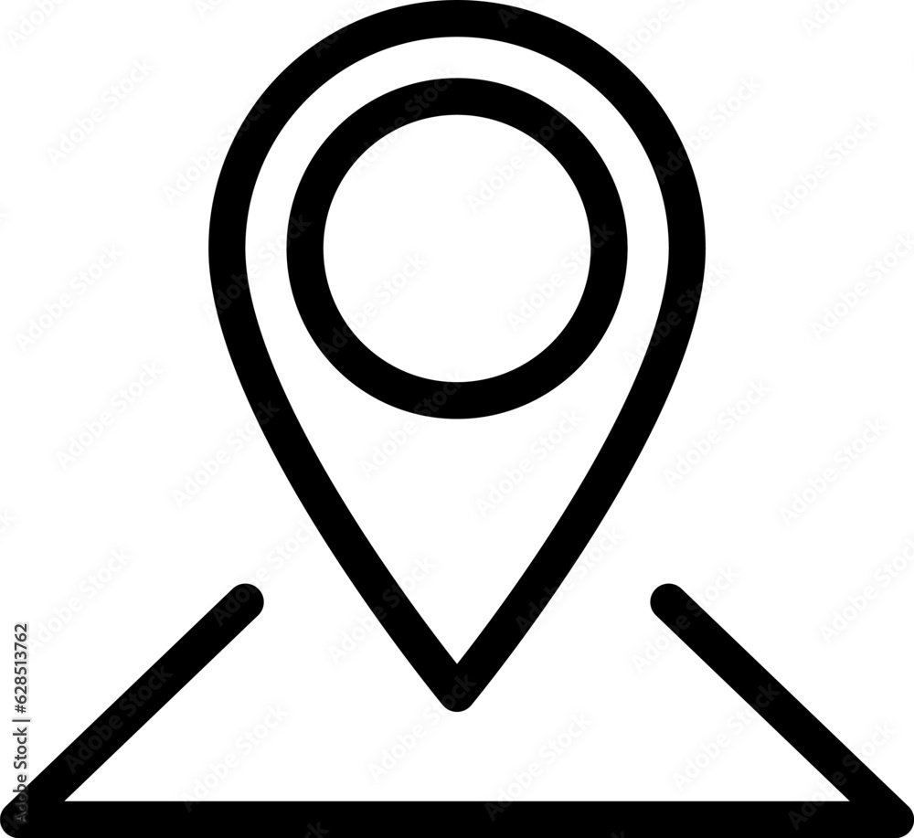 Linear icon of map pin point as a concept of location marking Linear icon of map pin point as a concept of location marking