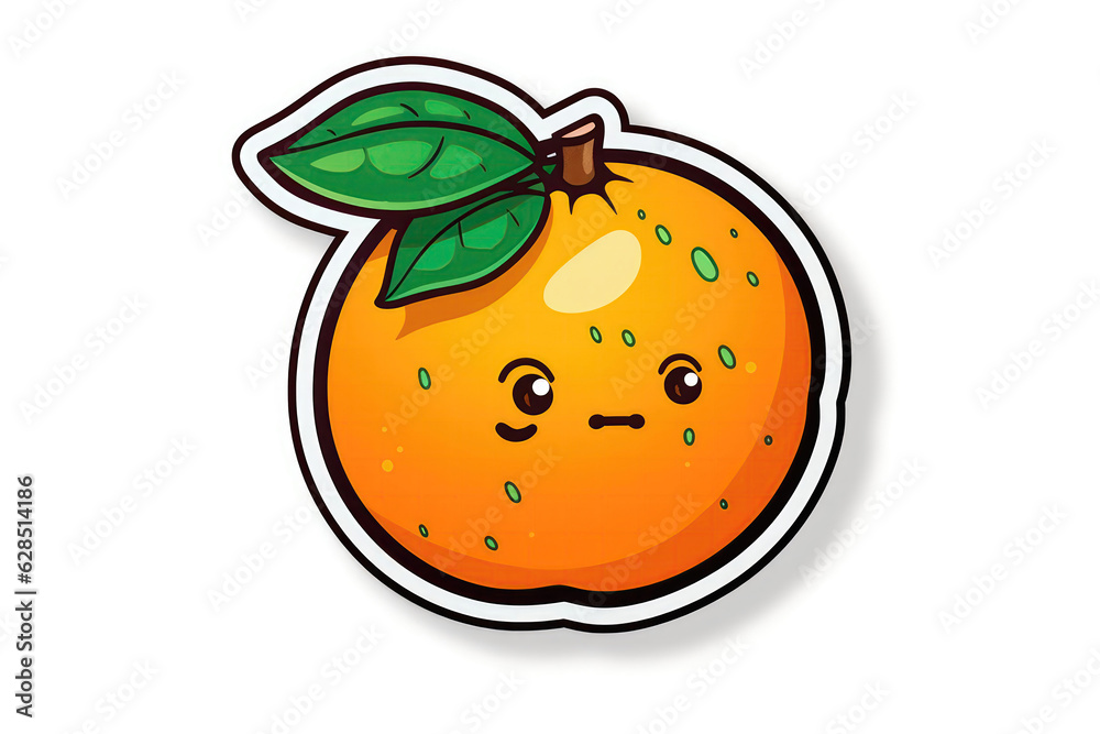 Orange Sticker On White Background. Generative AI Orange Sticker On White Background. Generative AI