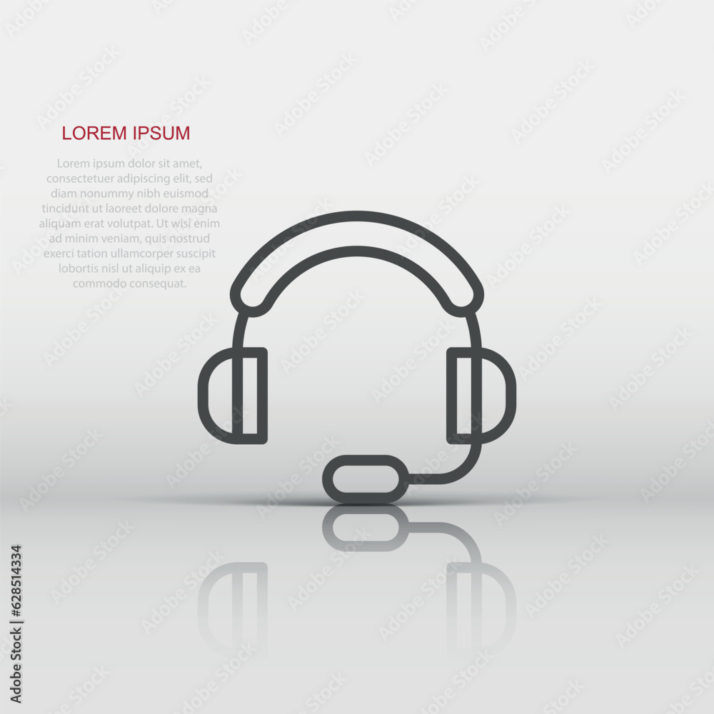 Helpdesk icon in flat style. Headphone vector illustration on white isolated background. Chat operator business concept. Helpdesk icon in flat style. Headphone vector illustration on white isolated background. Chat operator business concept.