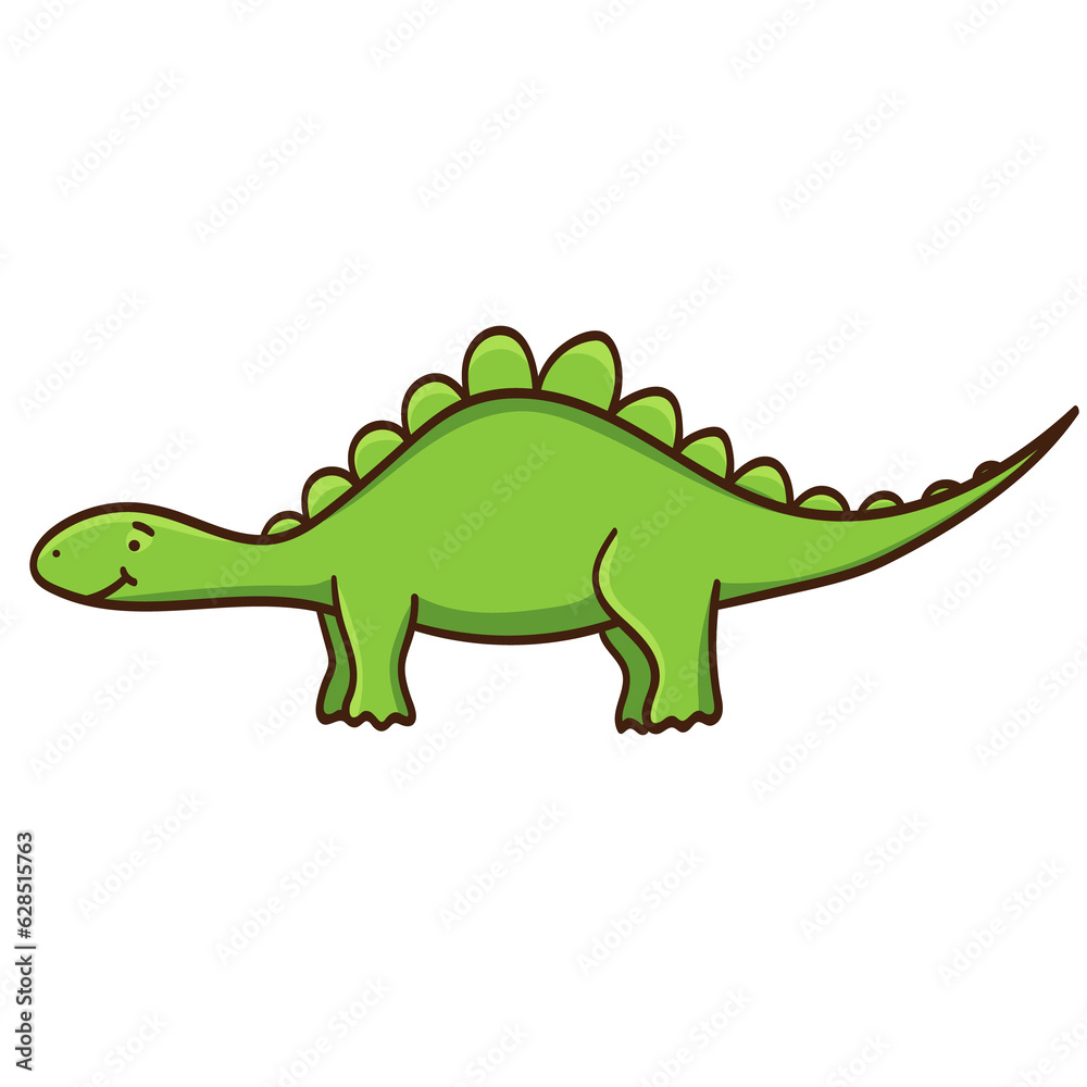 Cute cartoon dinosaur. Illustration on transparent background Cute cartoon dinosaur. Illustration on transparent background