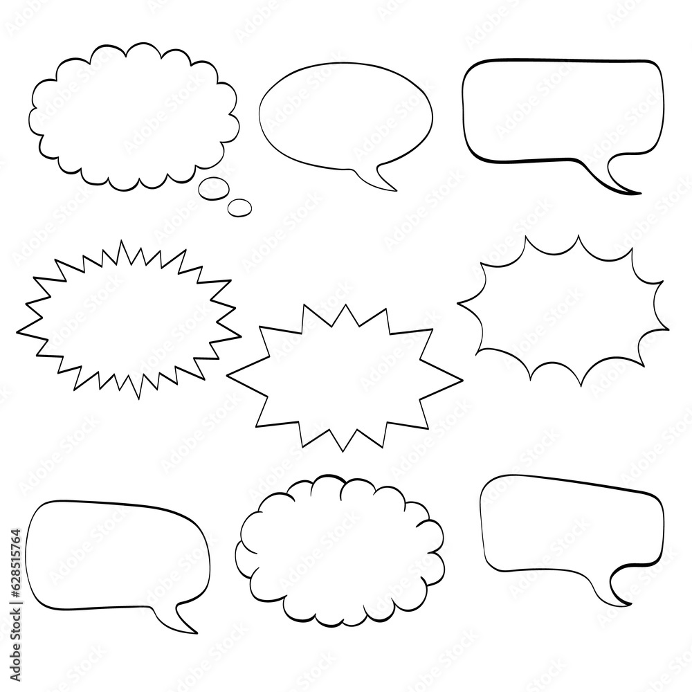 Fototapeta premium Comics cartoon speech bubbles set. Illustration on transparent background