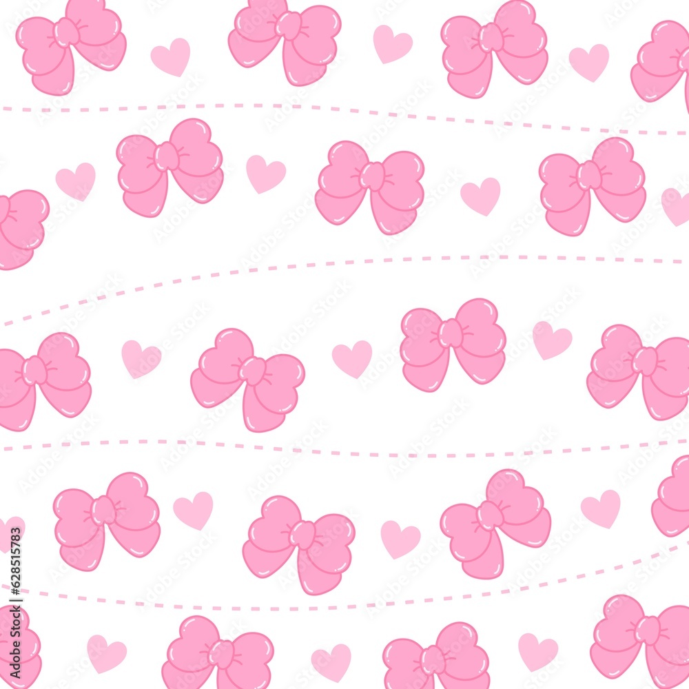 pink pattern with ribbon bow