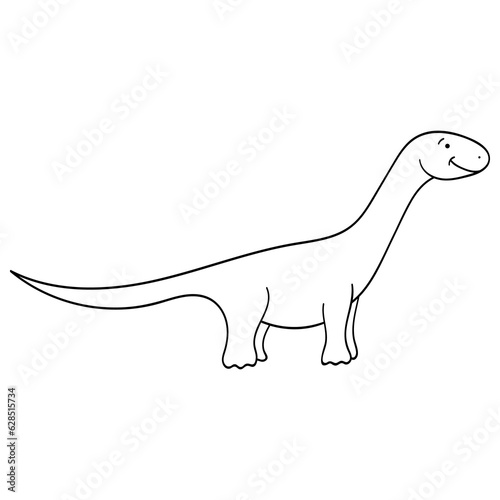 Cute cartoon dinosaur . Illustration on transparent background