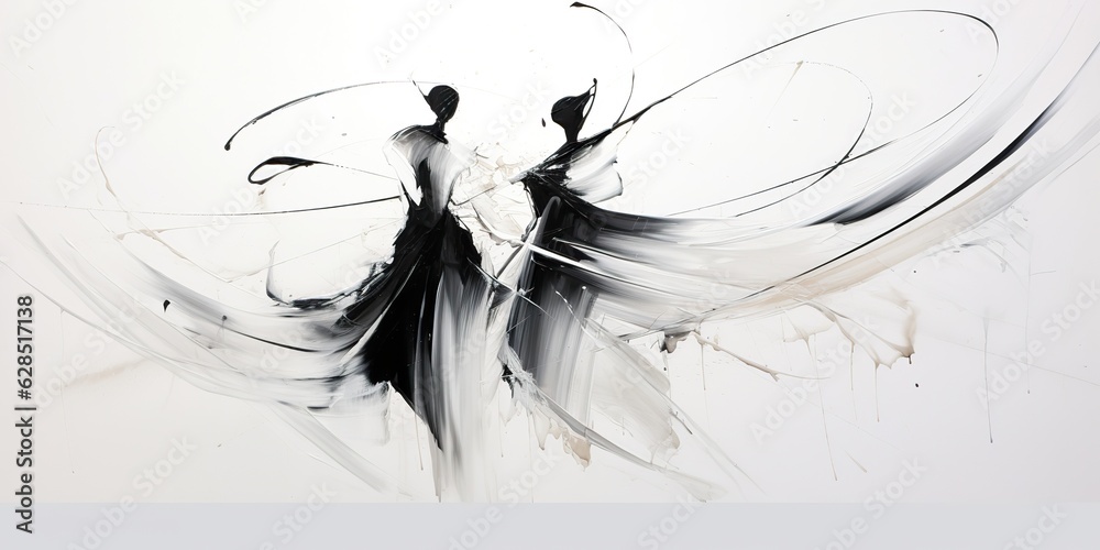 custom made wallpaper toronto digitalAI Generated. AI Generative. Geometric abstract shape dancing rhythm people street graffiti. Art wall paint drawing oil ink design. Graphic Art