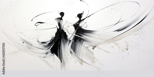 Wallpaper Mural AI Generated. AI Generative. Geometric abstract shape dancing rhythm people street graffiti. Art wall paint drawing oil ink design. Graphic Art Torontodigital.ca