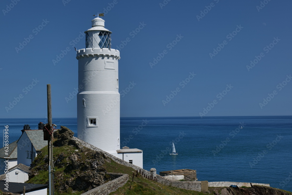 Lighthouse on the coast of the sea