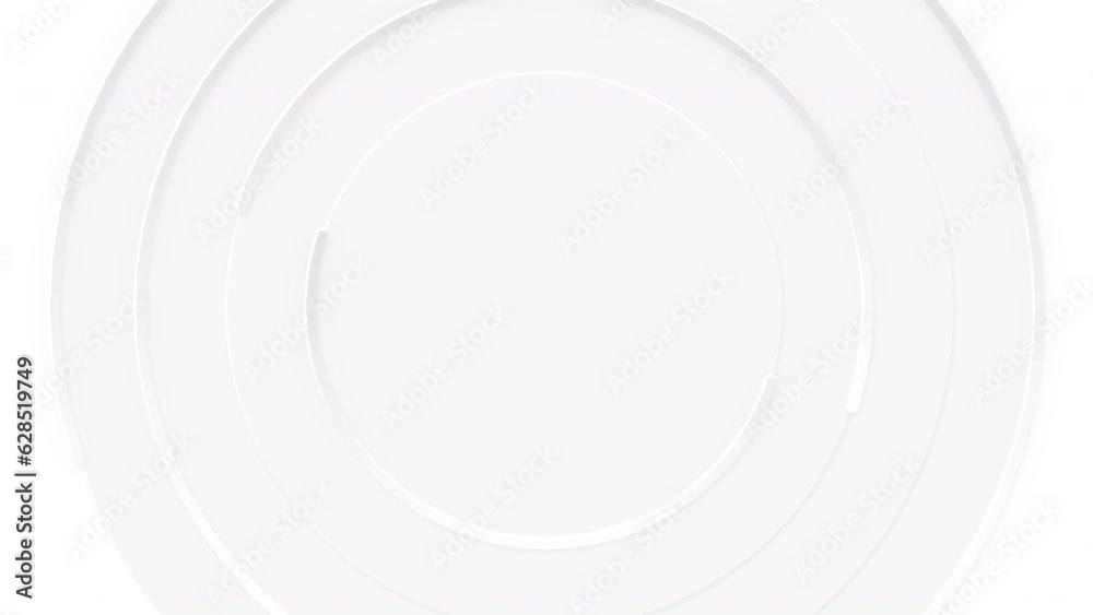 Looping animation. Minimal elegant circle motion design white background. 4K video