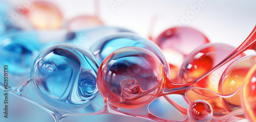 red and blue glass, Generative AI