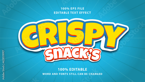 Premium Crispy Snack Editable Text Effect 3d style