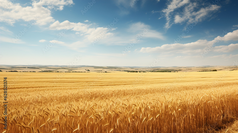 wheat field and sky - obrazy, fototapety, plakaty 