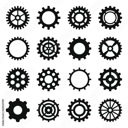 Gear Icons Set on White Background. Vector