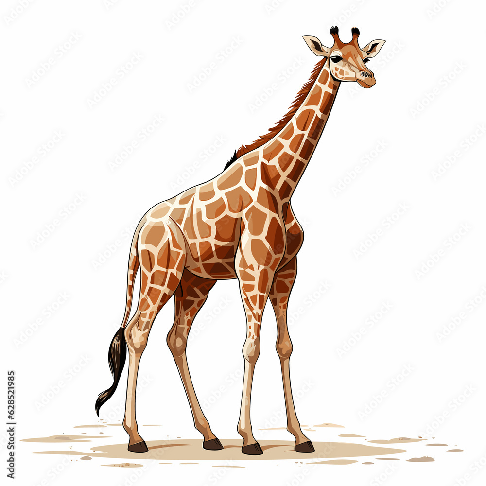 Obraz premium Reticulated giraffe isolated on white