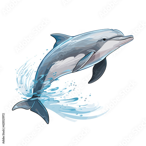 Bottlenose dolphin isolated on white background