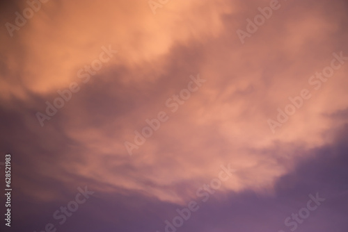 Unusual dark pink layered stratus clouds, skyscape.