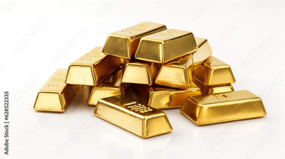 gold bars isolated on white