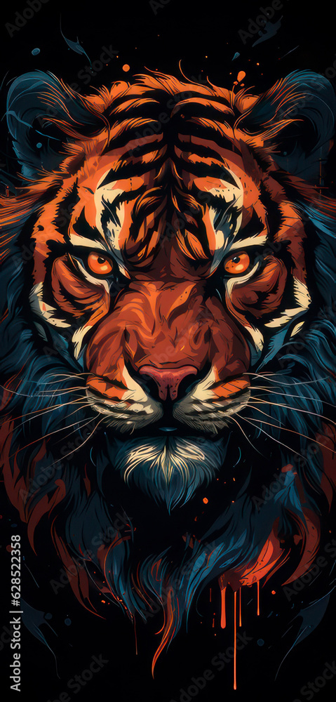 tiger head, Generative AI tiger head, Generative AI