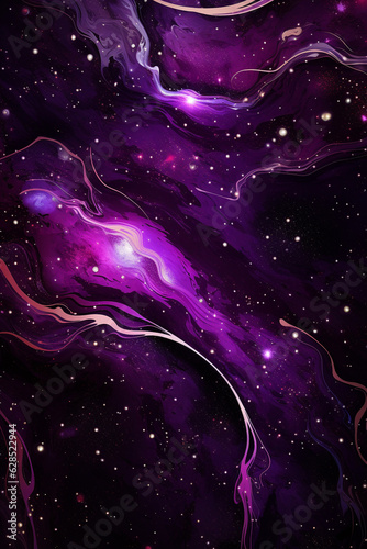 abstract cosmic background with violet metallic. generative ai