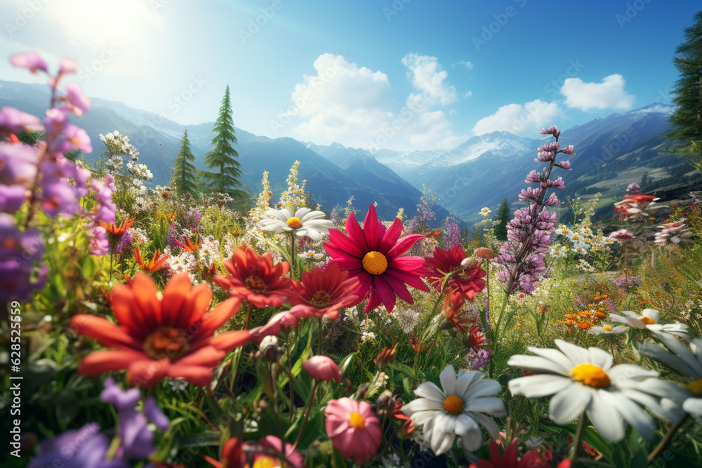 buntes Blumenmeer auf einer Bergwiese buntes Blumenmeer auf einer Bergwiese