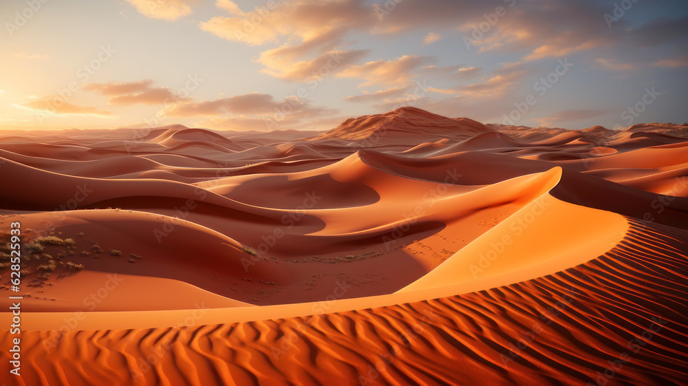 sunset in the desert, Generative AI