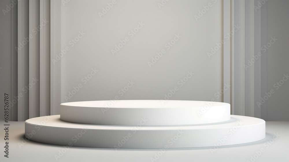 3d luxury white podium for your luxury product.Generative AI 3d luxury white podium for your luxury product.Generative AI