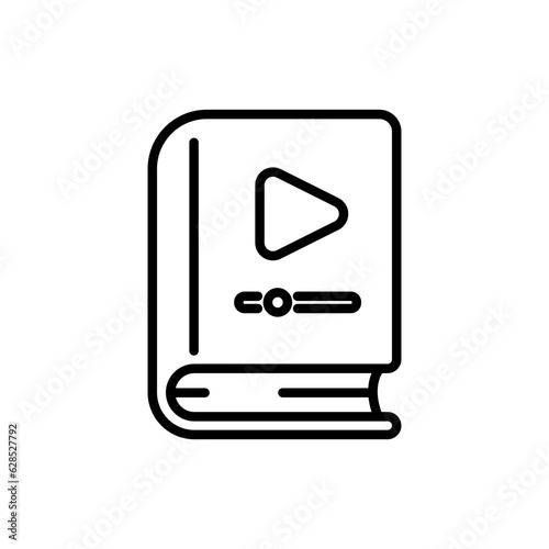 audiobook icon vector in line style