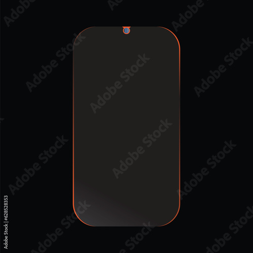 Smartphone frame less blank screen, rotated position. 3d isometric illustration cell phone. Smartphone perspective view. Template for infographics or presentation UI design interface. vector