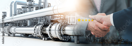 Foto Engineering development concept of gas fuel factory, cooperation between energy enterprises and development of environmentally friendly fuel