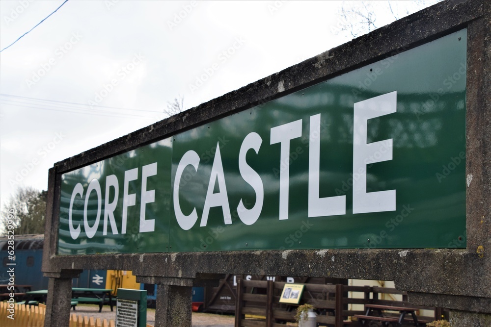 Obraz premium Corfe Castle Sign