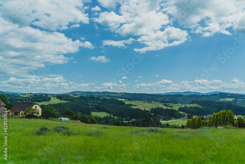 View of the Beskids on a beautiful summer day. The region of Poland, the Czech Republic and Slovakia.