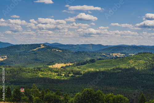 View of the Beskids on a beautiful summer day. The region of Poland, the Czech Republic and Slovakia. © Kamil