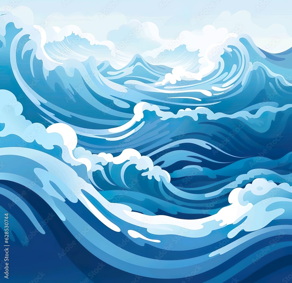 An illustration background of blue ocean wave
An illustration background of blue ocean wave