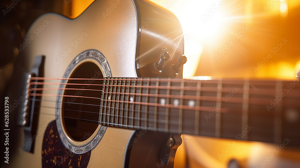 Fototapeta premium acoustic guitar abstract background music.