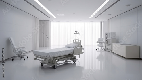 hospital ward reception department of the hospital interior is empty. © kichigin19