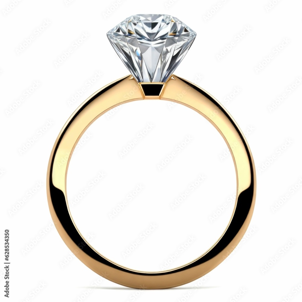 Diamond ring isolated on white background. AI Generated illustration Diamond ring isolated on white background. AI Generated illustration