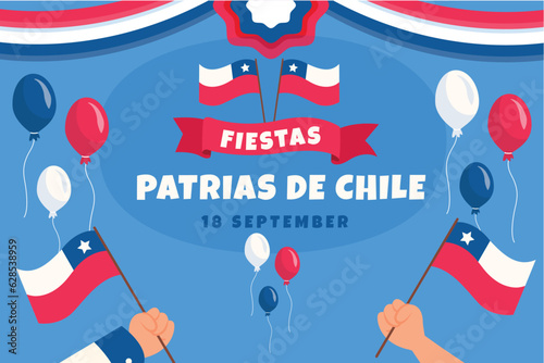 Free vector flat background for fiestas patrias chile