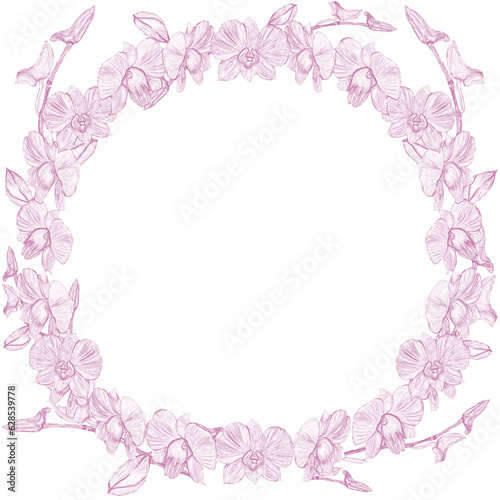 frame with orchid flowers