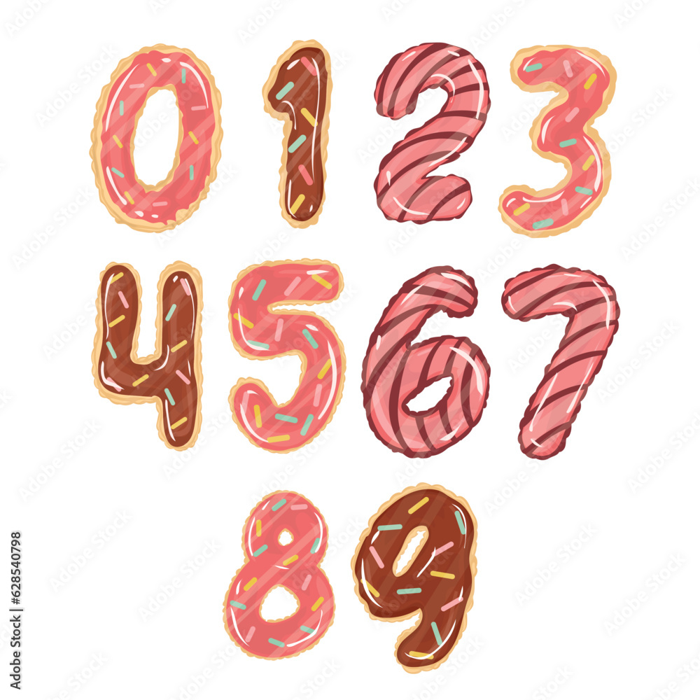 sweet candy and cakes in numeric shapes for kids education sweet candy and cakes in numeric shapes for kids education