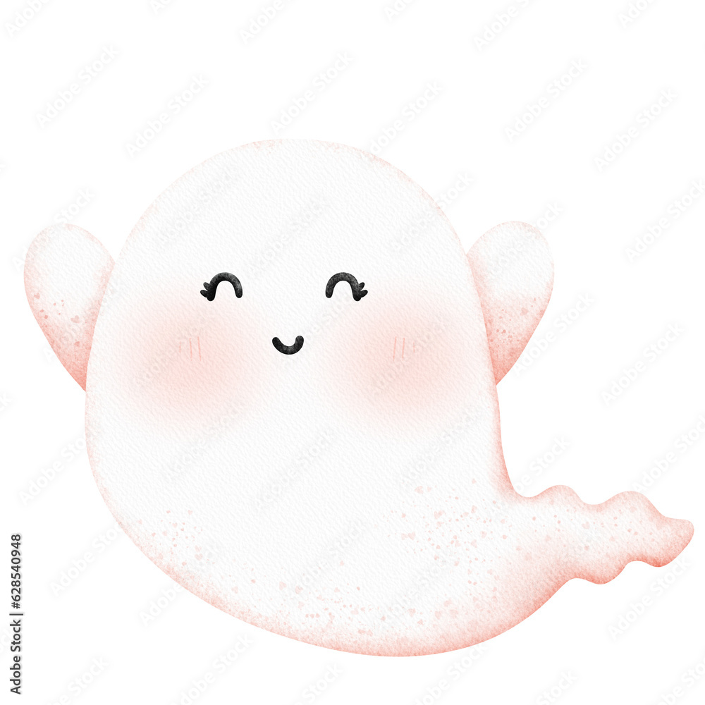 Cute ghost with a smile on face Cute ghost with a smile on face