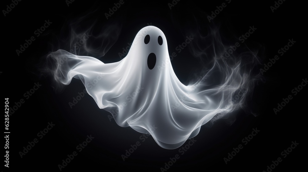 Halloween ghost on a black background. Halloween ghost on a black background.