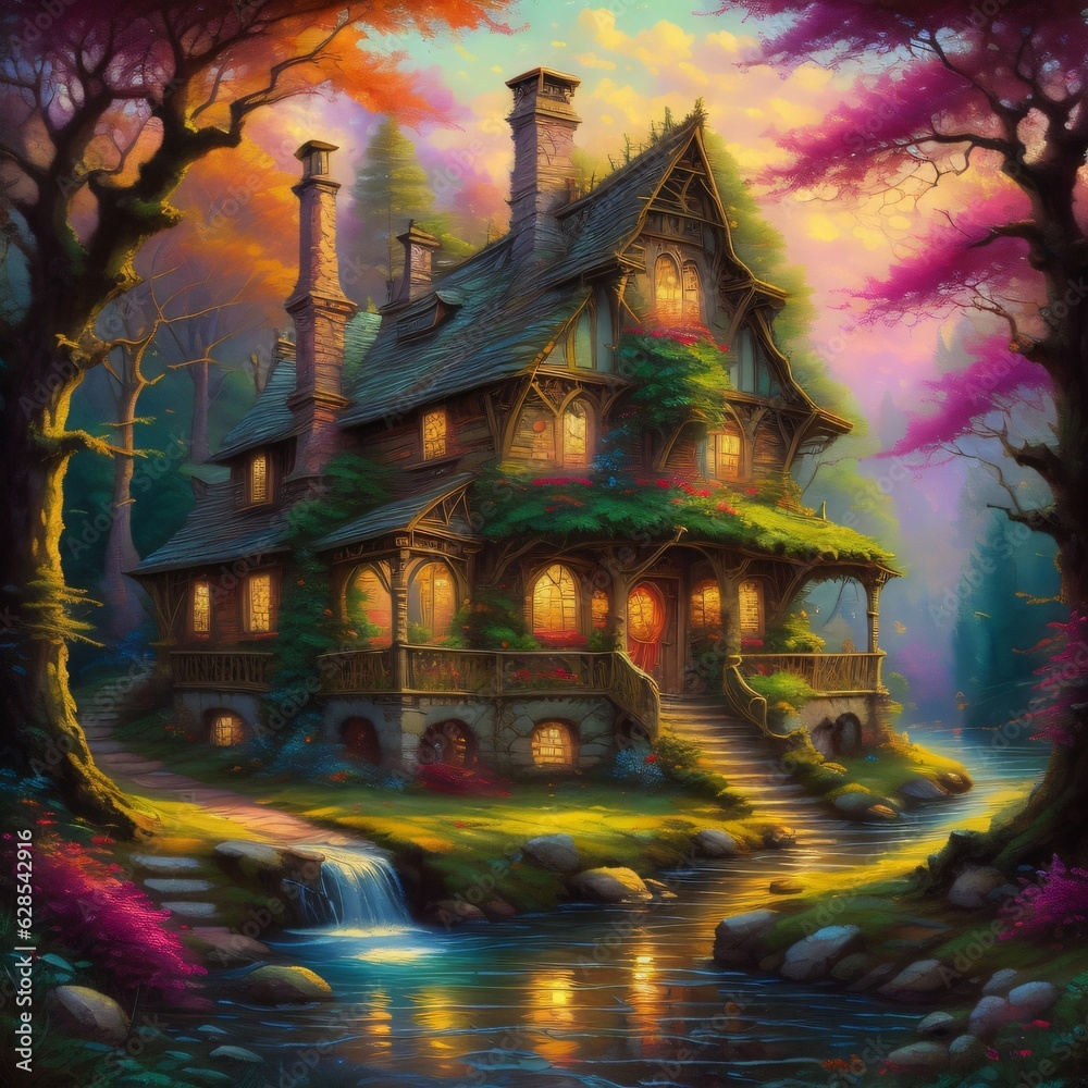 Fototapeta premium haunted house on the hill