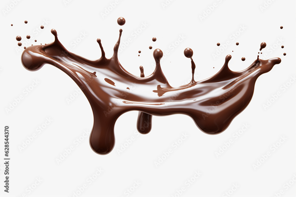 A splash of chocolate on a white background. A splash of chocolate on a white background.