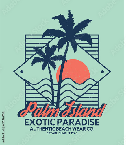 vintage beach wear print design as vector