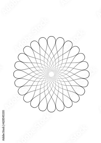 Rosette in form einer sternförmigen blüte mit einer vielzahl sich teilweise überlappenden blütenblättern