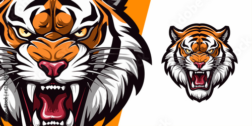 Dynamic Sport   Esport Team Logo  Classic Tiger Mascot Vector Design with Modern Flair for T-Shirt Printing   More