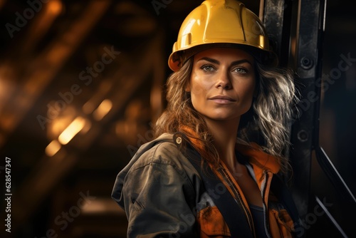 Female construction worker. AI generated art